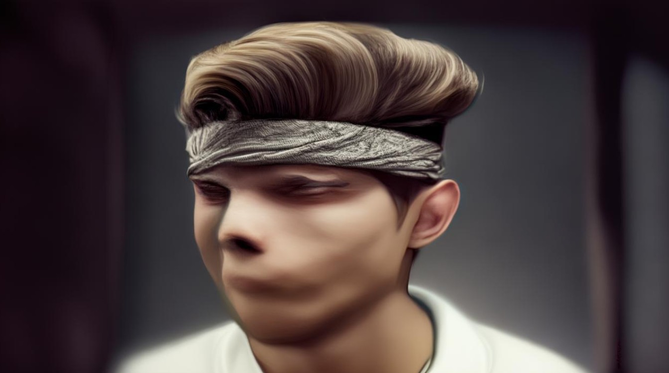 男生带发带的发型